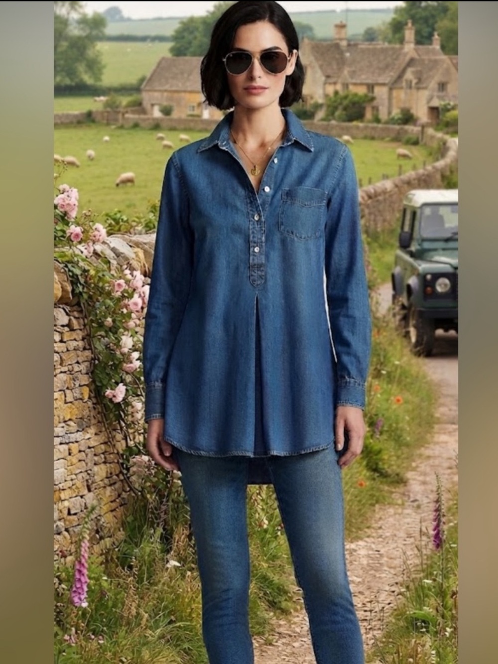 Vintage Lauren Ralph Lauren blue jean shirt